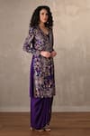Buy_Onaya_Purple Silk Embroidery V-, Open Hand Paisley Jacket And Skirt Set _Online_at_Aza_Fashions