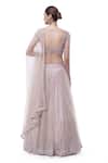 Shop_Onaya_Off White Net Sequins, Beads, Stones, Embroidery Sequence And Cutdana Lehenga Set _at_Aza_Fashions