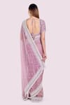 Shop Onaya Lilac Organza Embroidery, Pearls, Beads Sweetheart Moti Saree And Blouse Set at Aza Fashions Shop_Onaya_Lilac Organza Embroidery, Pearls, Beads Sweetheart Moti Saree And Blouse Set _at_Aza_Fashions