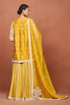 Shop_Sue Mue_Mustard Chanderi Silk Embroidery, Pearls, Roshni Thikri Kurta Sharara Set _at_Aza_Fashions