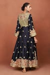 Shop_Sue Mue_Black Silk, Crepe, Tissue Applique, Embroidery, Nazakat Jacket Palazzo Set _at_Aza_Fashions
