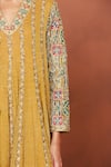 Shop Sue Mue Mustard Georgette, Tissue, Crepe, Lycra Embroidery, Payaliya Anarkali Set Online at Aza Fashions Shop_Sue Mue_Mustard Georgette, Tissue, Crepe, Lycra Embroidery, Payaliya Anarkali Set _Online_at_Aza_Fashions