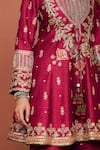 Buy_Sue Mue_Red , Organza Applique, Embroidery, Sequins, Zaavia Dori Anarkali Set 