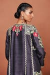 Buy_Sue Mue_Charcoal Georgette Embroidery, Zari, Sequins, Beads Rahi Short Kurta Salwar Set _Online_at_Aza_Fashions