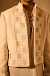 Buy_Rohit Doshi_Off White Embroidery Jacket And Kurta Set _Online_at_Aza_Fashions