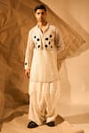Buy Rohit Doshi Off White Mesh Embroidery, Patchwork Kurta And Pant Set at Aza Fashions Buy_Rohit Doshi_Off White Mesh Embroidery, Patchwork Kurta And Pant Set _at_Aza_Fashions