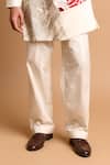 Shop Rohit Doshi Off White Cotton, Crepe, Rayon Embroidery, Beads Kurta And Pant Set Online at Aza Fashions Shop_Rohit Doshi_Off White Cotton, Crepe, Rayon Embroidery, Beads Kurta And Pant Set _Online_at_Aza_Fashions