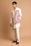 Rohit Doshi Off White Cotton, Crepe, Rayon Embroidery, Beads Kurta And Pant Set at Aza Fashions Rohit Doshi_Off White Cotton, Crepe, Rayon Embroidery, Beads Kurta And Pant Set _at_Aza_Fashions