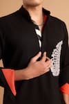Buy_Rohit Doshi_Black Embroidery Paisley Motif Kurta And Pant Set _Online_at_Aza_Fashions