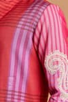 Buy_Rohit Doshi_Multi Color Cotton, Crepe, Rayon Embroidery Striped Print Kurta And Pant Set _Online_at_Aza_Fashions
