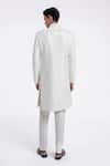 Shop_Dhruv Vaish_Ivory Silk Embroidery Diagonal Sherwani Set _at_Aza_Fashions