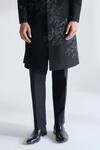 Dhruv Vaish Black Silk Embroidery Sherwani Set at Aza Fashions Dhruv Vaish_Black Silk Embroidery Sherwani Set _at_Aza_Fashions