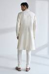 Shop_Dhruv Vaish_Ivory Silk Embroidery, Lace Metal Sherwani Set _at_Aza_Fashions