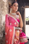 Buy_Amoree by Shikha Chaudhry_Pink , , Embroidery, Rani Sa Pleated Lehenga Set _Online_at_Aza_Fashions