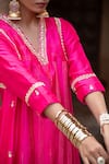 Buy_Amoree by Shikha Chaudhry_Pink Silk, , Silk, Organza Zari, Laxmi Embroidered Kurta Set _Online_at_Aza_Fashions