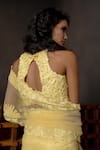 Shop_Mishru_Yellow Tulle, Lycra, Satin Sequins, Fabric Solara Floral Embroidered Saree Set _at_Aza_Fashions