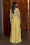 Shop_Mishru_Yellow Tulle, Organza Sequins, Embroidery Aurelia Embellished Corset And Pant Set _at_Aza_Fashions