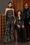 Shop_Mishru_Black Tulle, Chiffon Sequins, Beads, Embroidery Ivara Corset, Pant And Dupatta _Online_at_Aza_Fashions