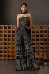 Buy_Mishru_Black Tulle, Chiffon Sequins, Beads, Embroidery Ivara Corset, Pant And Dupatta _at_Aza_Fashions