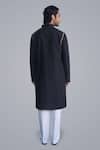 Shop_Sanjev Marwaaha_Black Cotton, Silk Embroidery Kurta Set _at_Aza_Fashions