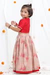 Buy_Little Brats_Beige Cotton, Silk Tassels, Gota Patti, Sequins, Printed Lehenga And Blouse Set _Online_at_Aza_Fashions