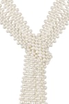 HRISHA_Off White Pearl Knot Design Long Necklace _Online_at_Aza_Fashions