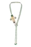 Shop_Hrisha_Green Agate And Kundan Polki Stone Embellished Necklace _at_Aza_Fashions