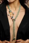 Buy_Hrisha_Green Agate And Kundan Polki Stone Embellished Necklace _Online_at_Aza_Fashions