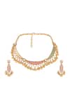 HRISHA_Multi Color Gemstones, Beads, Stones, Pearls Mother Of And Kundan Necklace Set _Online_at_Aza_Fashions