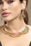 HRISHA_Multi Color Gemstones, Beads, Stones, Pearls Mother Of And Kundan Necklace Set _at_Aza_Fashions