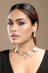 Buy HRISHA Cream Stones Moissanite Kundan Embellished Necklace Set at Aza Fashions Buy_HRISHA_Cream Stones Moissanite Kundan Embellished Necklace Set _at_Aza_Fashions