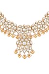 Shop_Hrisha_Cream Pearls, Stones, Crystals Moissanite Kundan Polki And Necklace Set _Online_at_Aza_Fashions