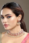 Buy_Hrisha_Multi Color Pearls, Stones And Kundan Necklace Set _at_Aza_Fashions