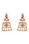 Hrisha_Gold Plated Stones, Beads, Pearls Ruby Kundan Jewellery Set _Online_at_Aza_Fashions
