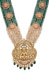 Shop Hrisha Multi Color Pearls, Stones Goddess Motif Necklace Set Online at Aza Fashions Shop_Hrisha_Multi Color Pearls, Stones Goddess Motif Necklace Set _Online_at_Aza_Fashions