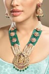 Hrisha Multi Color Pearls, Stones Goddess Motif Necklace Set at Aza Fashions Hrisha_Multi Color Pearls, Stones Goddess Motif Necklace Set _at_Aza_Fashions