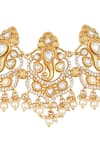 Hrisha_Gold Plated Pearls, Stones, Crystals Kundan Polki Necklace Set _Online_at_Aza_Fashions