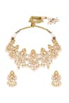 Shop_Hrisha_Gold Plated Pearls, Stones, Crystals Kundan Polki Necklace Set _at_Aza_Fashions