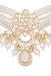 Shop_Hrisha_Gold Plated Pearls, Stones, Crystals Choker Necklace Set _Online_at_Aza_Fashions