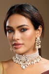 Buy_Hrisha_Gold Plated Pearls, Stones, Crystals Choker Necklace Set _at_Aza_Fashions