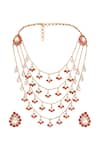 Shop_Hrisha_Gold Plated Stones Moissanite Kundan Polki Necklace Set _at_Aza_Fashions