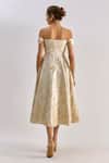Shop_Emblaze_Beige Jacquard Off-shoulder Floral Midi Dress _at_Aza_Fashions