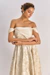 Shop_Emblaze_Beige Jacquard Off-shoulder Floral Midi Dress _Online_at_Aza_Fashions