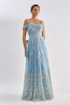 Emblaze_Sky Blue Tulle Beads, Sequins Asymmetric, One Shoulder, Embellished Gown _at_Aza_Fashions