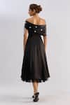 Shop_Emblaze_Black Crystals Off-shoulder Swarovski Embellished Midi Dress _at_Aza_Fashions
