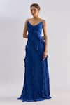 Shop_Emblaze_Blue Crepe Ruffles V-neck Maxi Dress _Online_at_Aza_Fashions