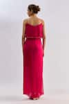 Shop_Emblaze_Fuchsia Crepe Beads V-neck Ruffled Overlay Maxi Dress  _at_Aza_Fashions