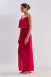 Buy_Emblaze_Fuchsia Crepe Beads V-neck Ruffled Overlay Maxi Dress  _Online_at_Aza_Fashions