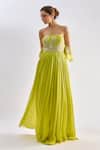 Buy_Emblaze_Lime Tulle Beads Off-shoulder Embellished Bodice Gown _Online_at_Aza_Fashions