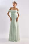 Buy_Emblaze_Mint Tulle Beads Off-shoulder Gown _at_Aza_Fashions